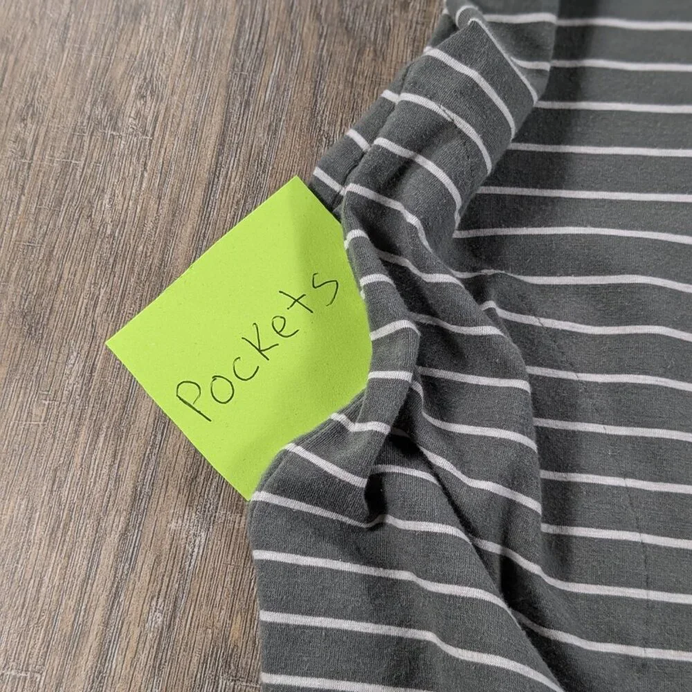 J. Jill Gray and White Striped Midi Dress - Picture 5 of 9